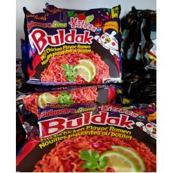 Nouilles Buldak Samyang - Saveur piments habanero au goût de citron vert.