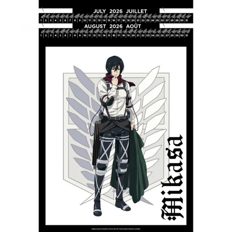 CALENDRIER PORTFOLIO 2026 - ATTAQUE DES TITANS