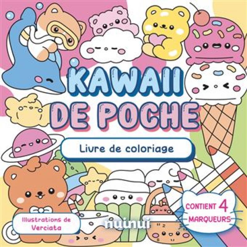 KAWAII DE POCHE - LIVRE DE COLORIAGE 