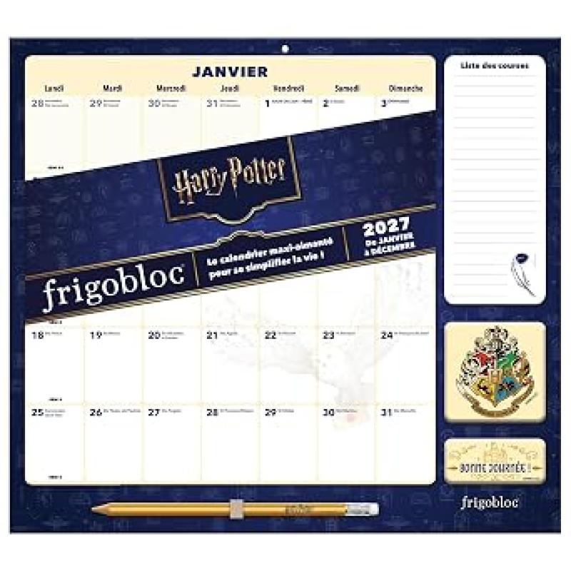 HARRY POTTER - Frigobloc mensuel 2027 (jan. 27 - déc. 27)  